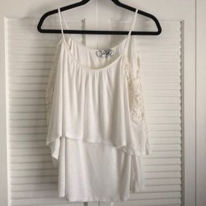 Two tiered cream tank top!